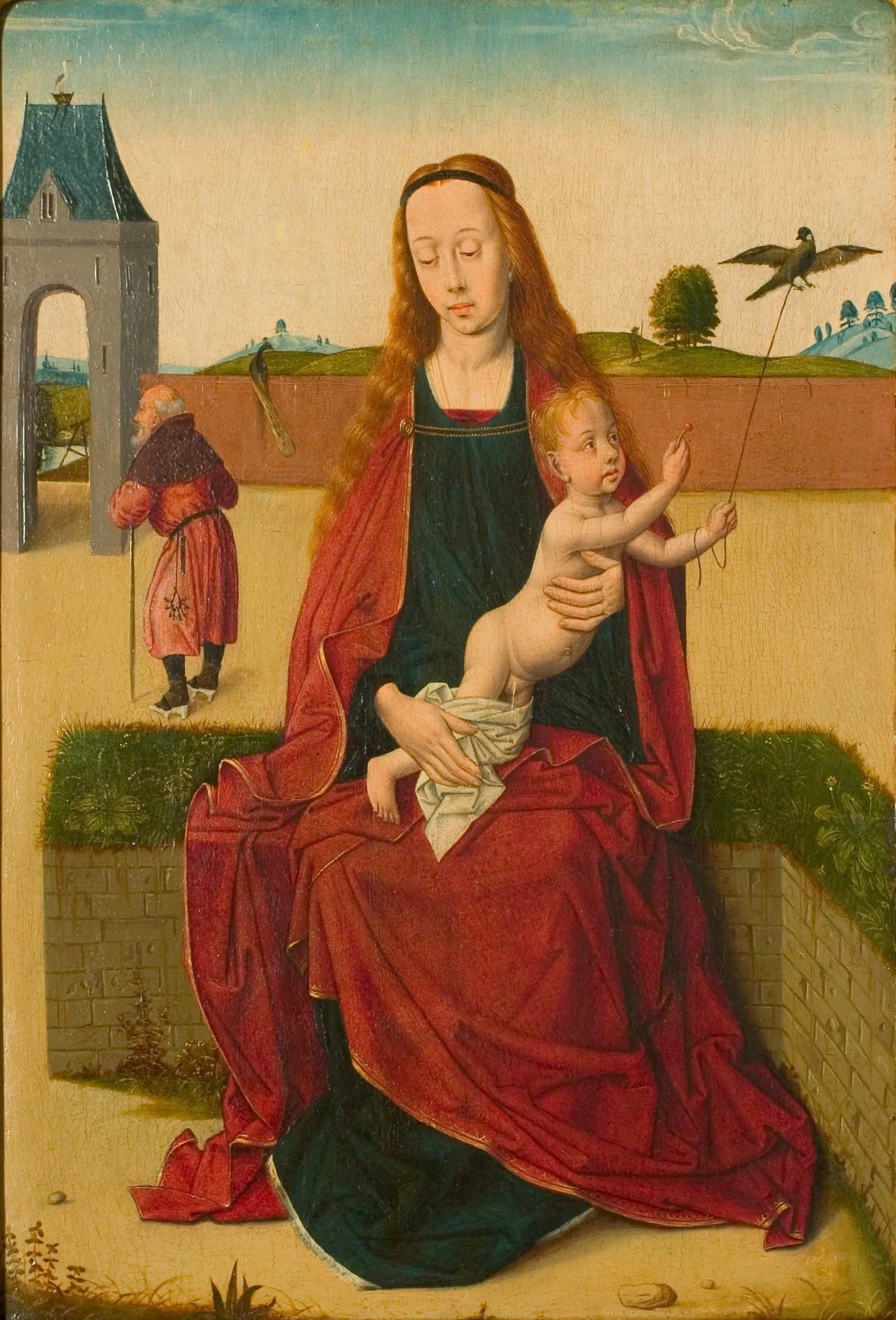 La Vierge à l'Enfant sur un banc d'herbe. - Dirk Bouts image 1 reproduction réalisée par Alpha Reproduction