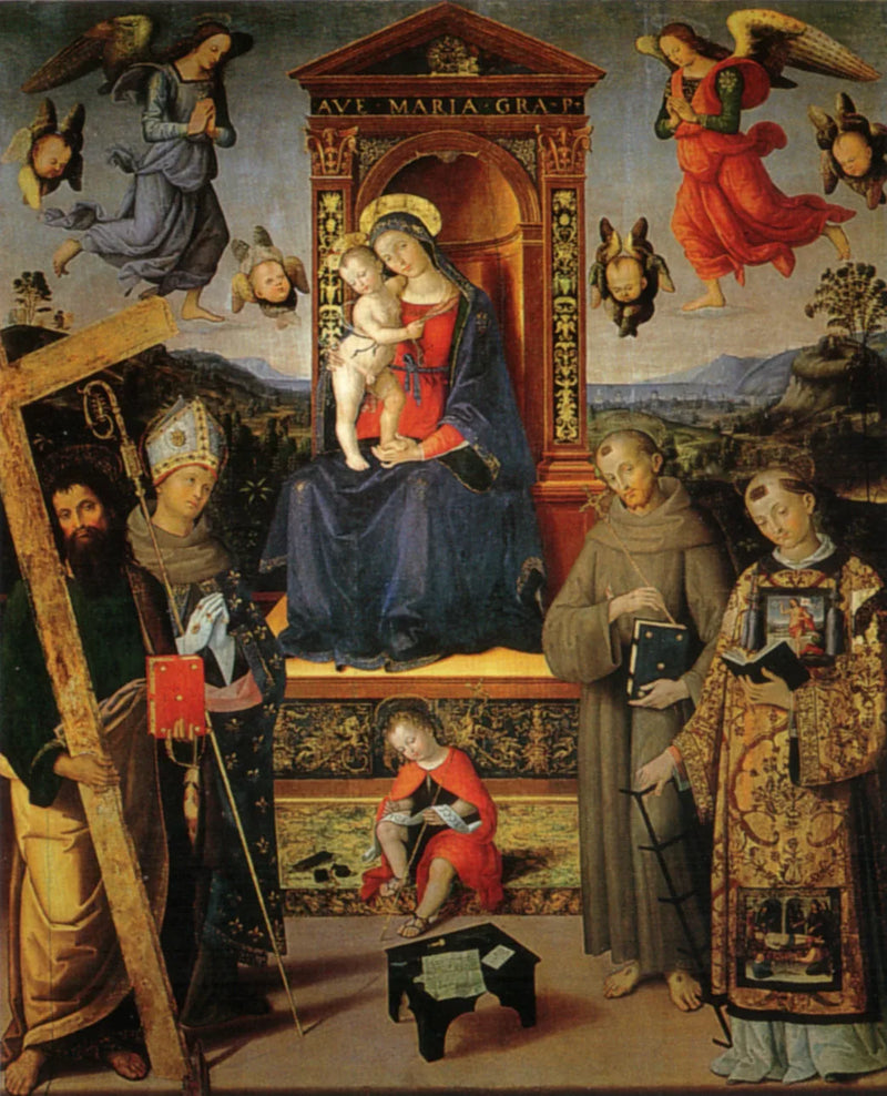 La Vierge à l'Enfant trônant avec des saints - Pinturicchio