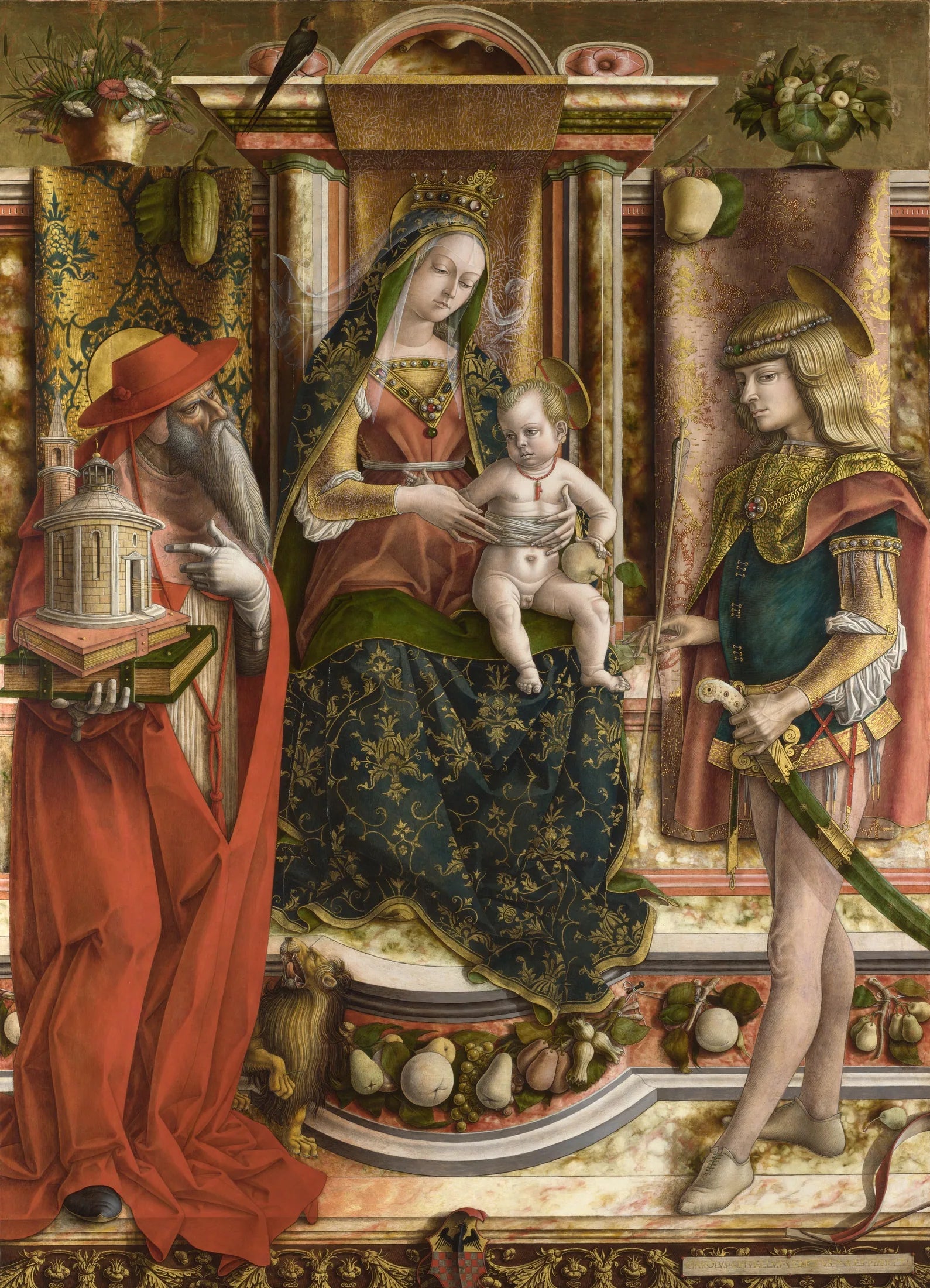 La Vierge à l'hirondelle - Carlo Crivelli image 1 copie peinte à la main à l’huile