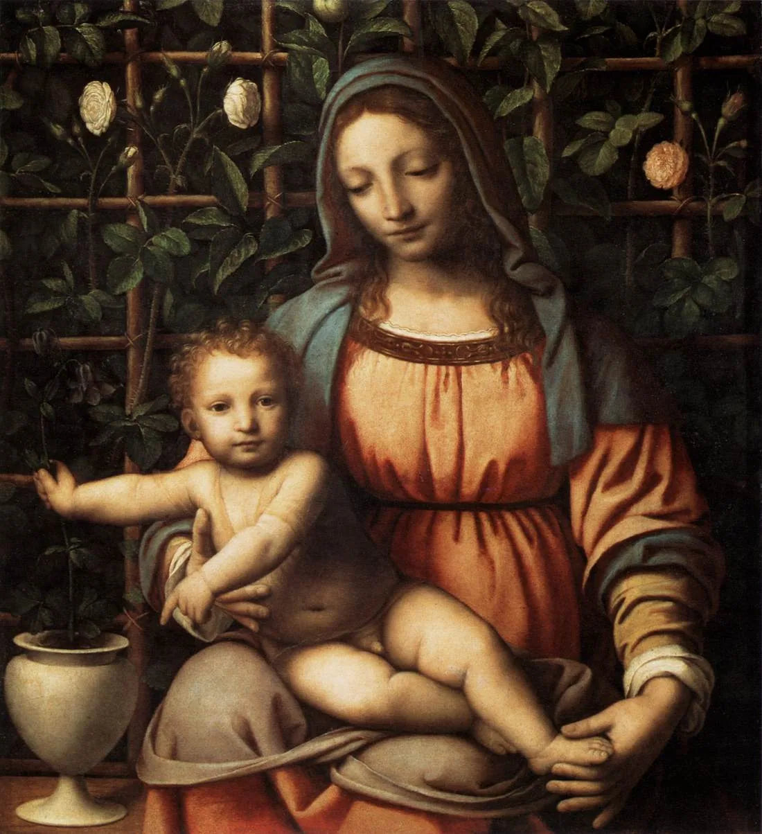 La Vierge à la roseraie - Bernardino Luini image 1 reproduction artisanale de tableau