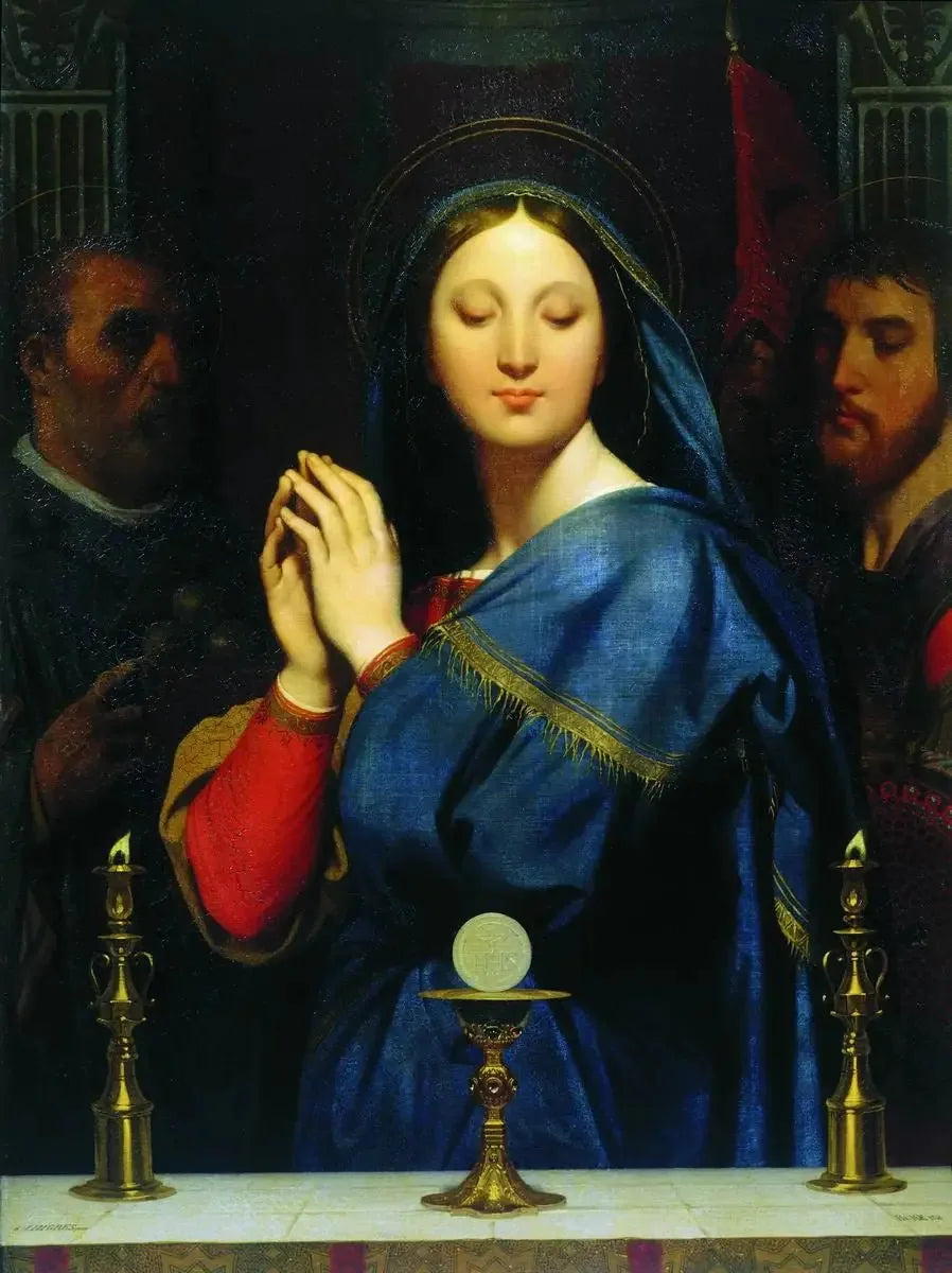 La Vierge adorant l'Hostie - Jean-Auguste-Dominique Ingres image 1 tableau peint à l’huile sur toile