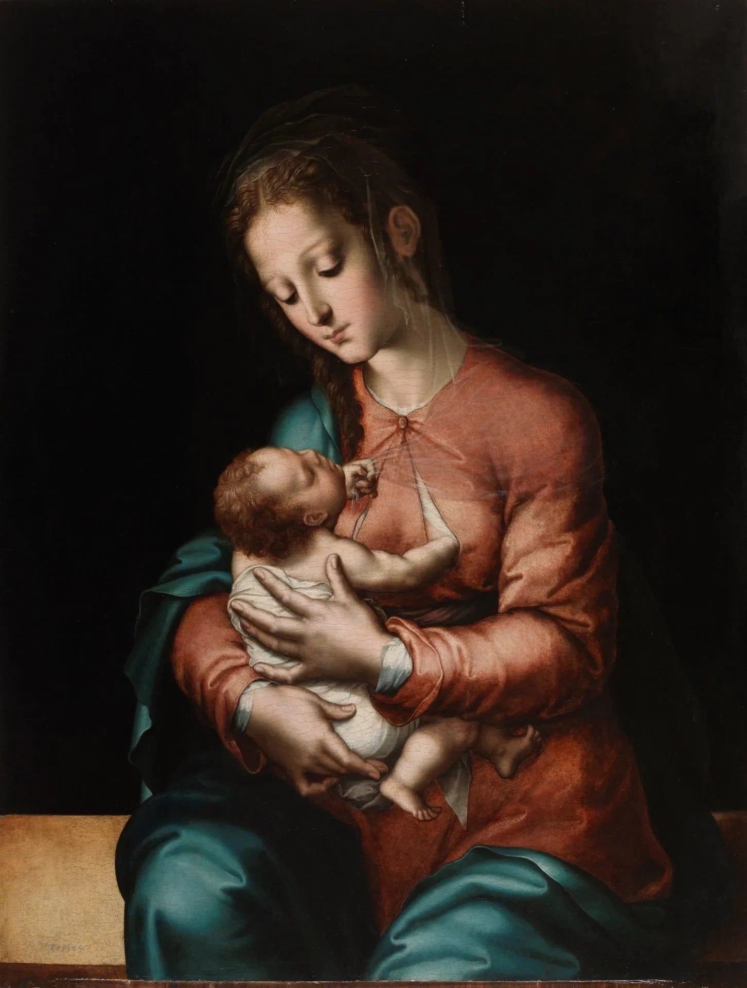 La Vierge allaitante - Luis de Morales image 1 copie peinte à la main à l’huile
