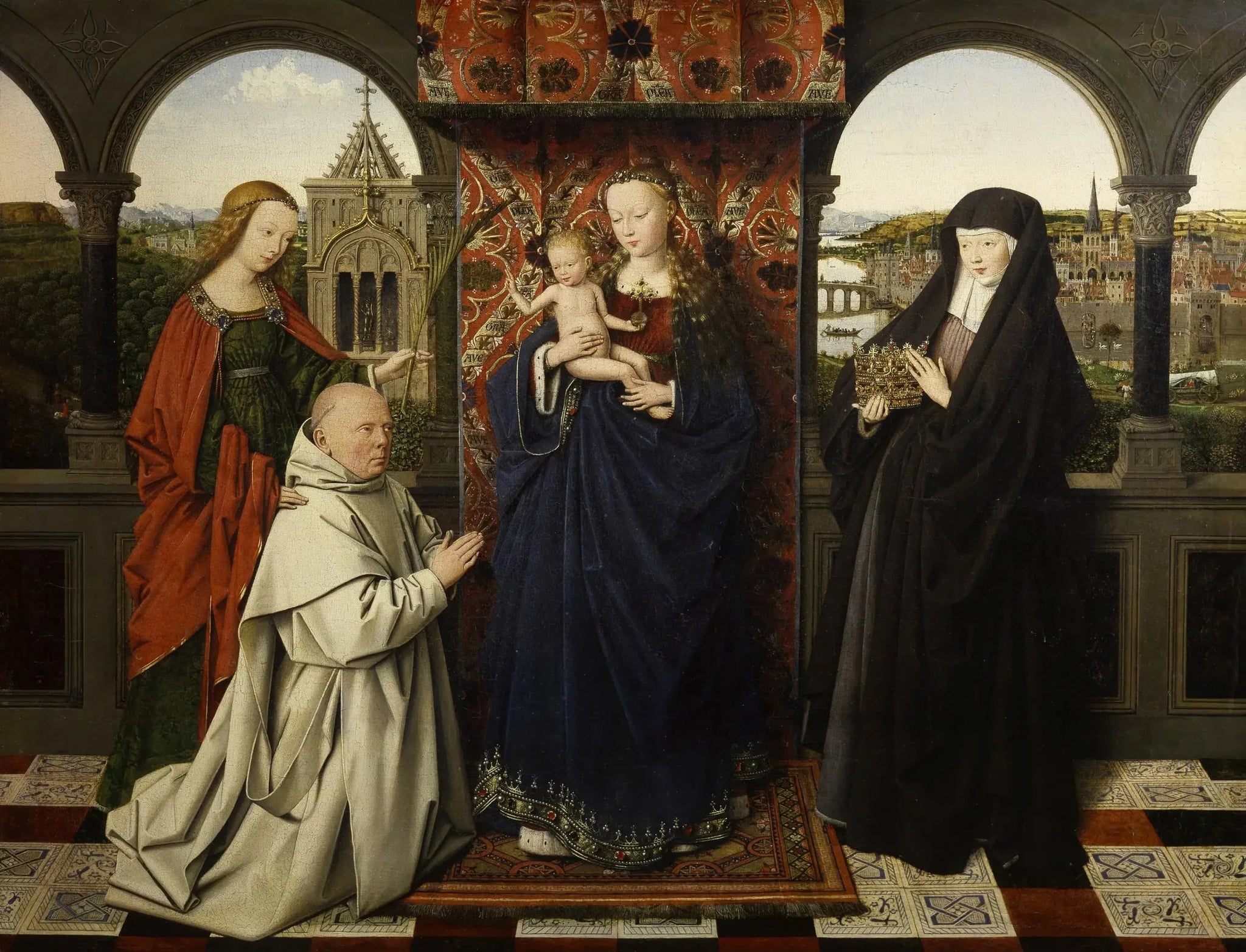 La Vierge au chartreux - Jan van Eyck image 1 reproduction artisanale de tableau