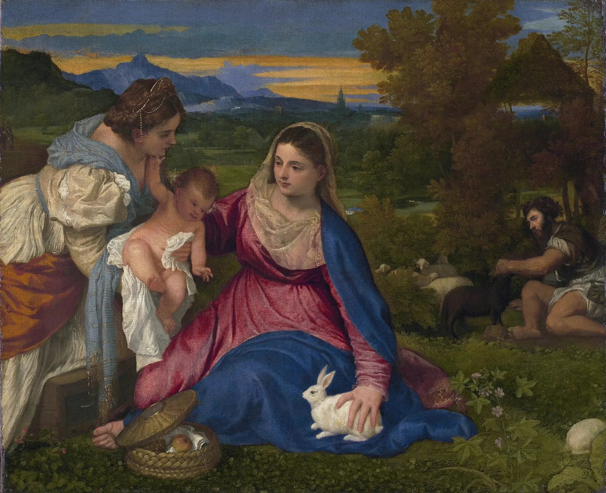 La Vierge au lapin - Titian image 1 reproduction artisanale de tableau