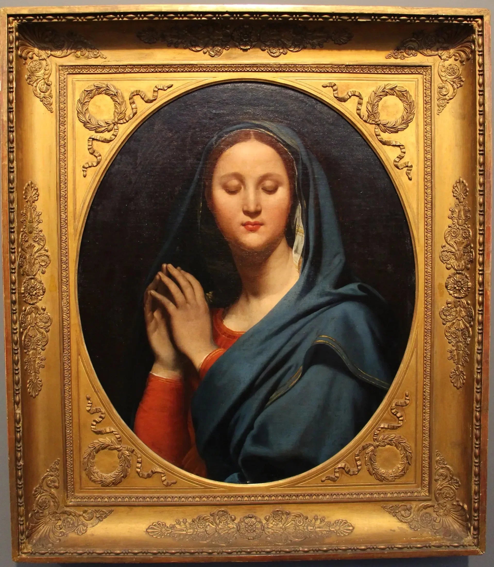 La Vierge au Voile Bleu - Jean-Auguste-Dominique Ingres image 1 reproduction artisanale de tableau