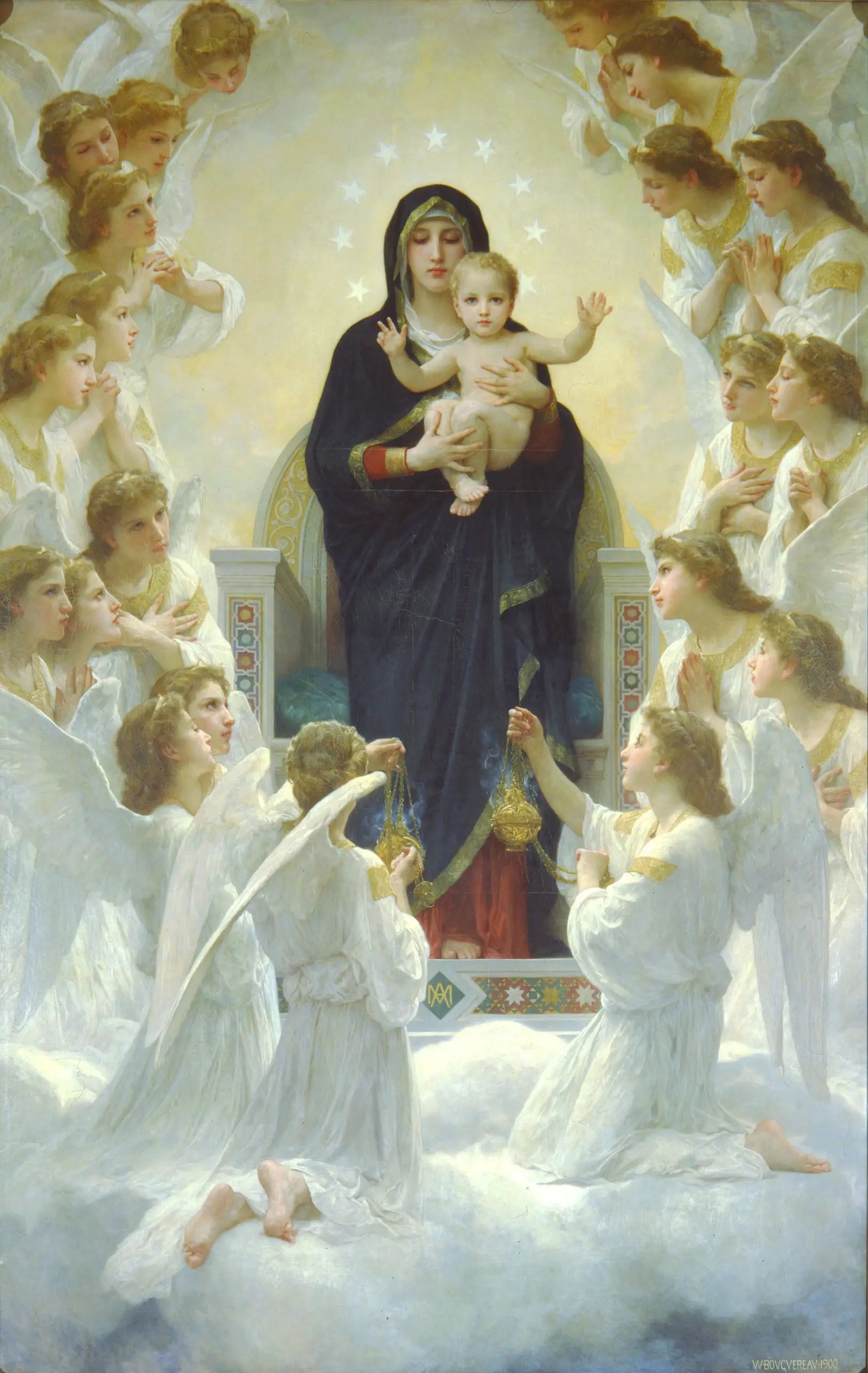La Vierge aux anges - Bouguereau image 1 reproduction de peinture à l’huile