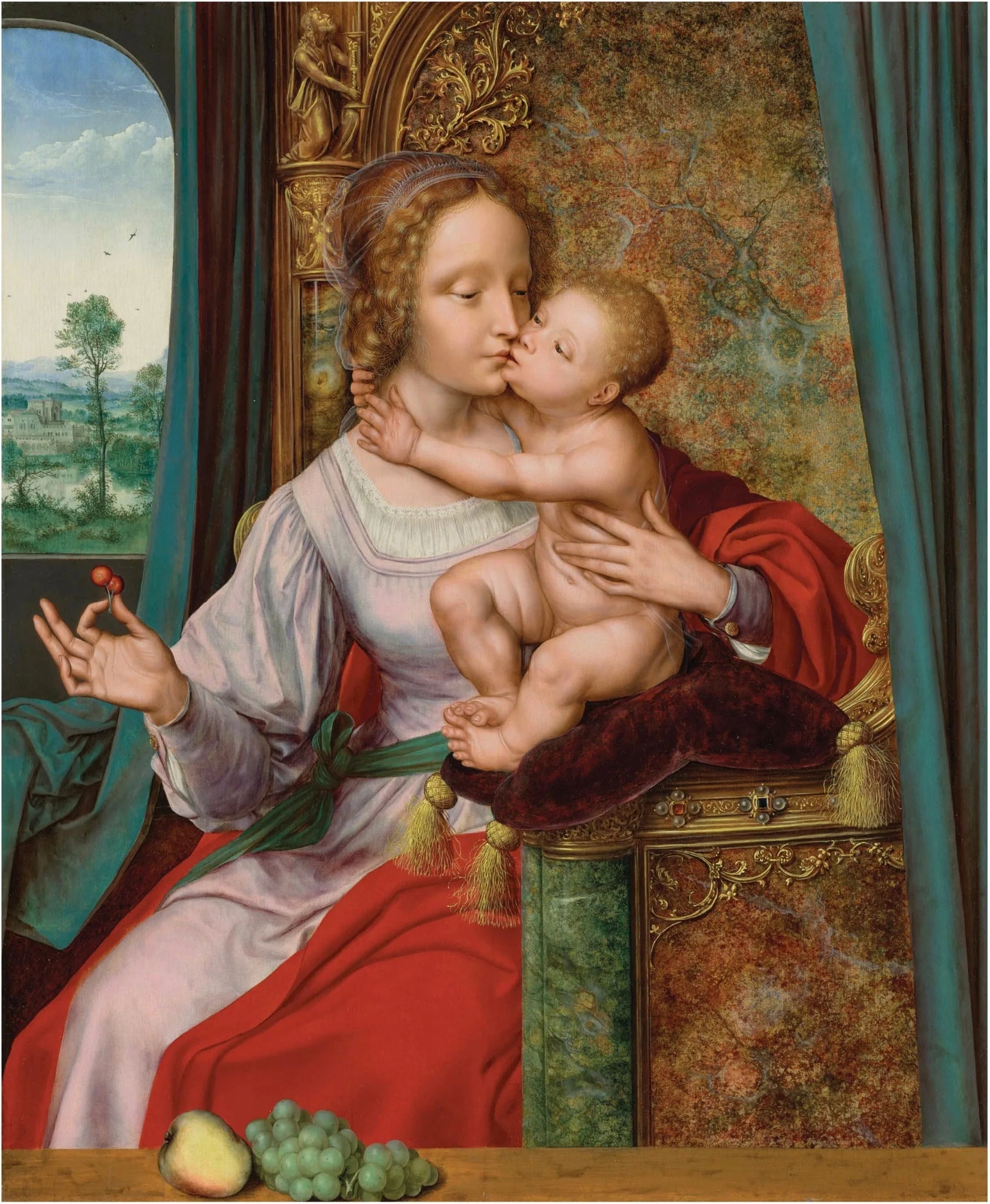 La Vierge aux cerises - Quentin Metsys image 1 reproduction d’œuvre d’art à l’huile