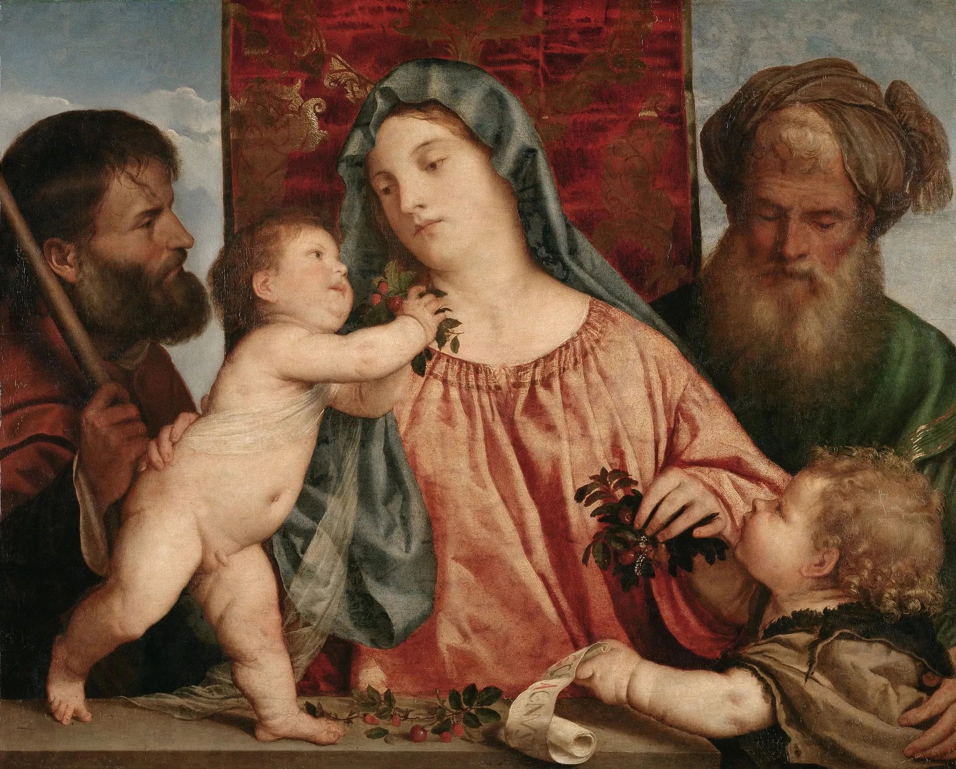 La Vierge aux cerises - Titian image 1 reproduction de peinture à l’huile