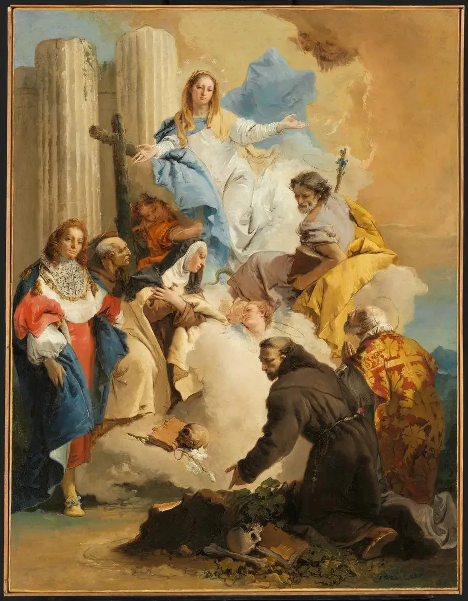 La Vierge aux six saints - Giovanni Battista Tiepolo image 1 reproduction artisanale de tableau