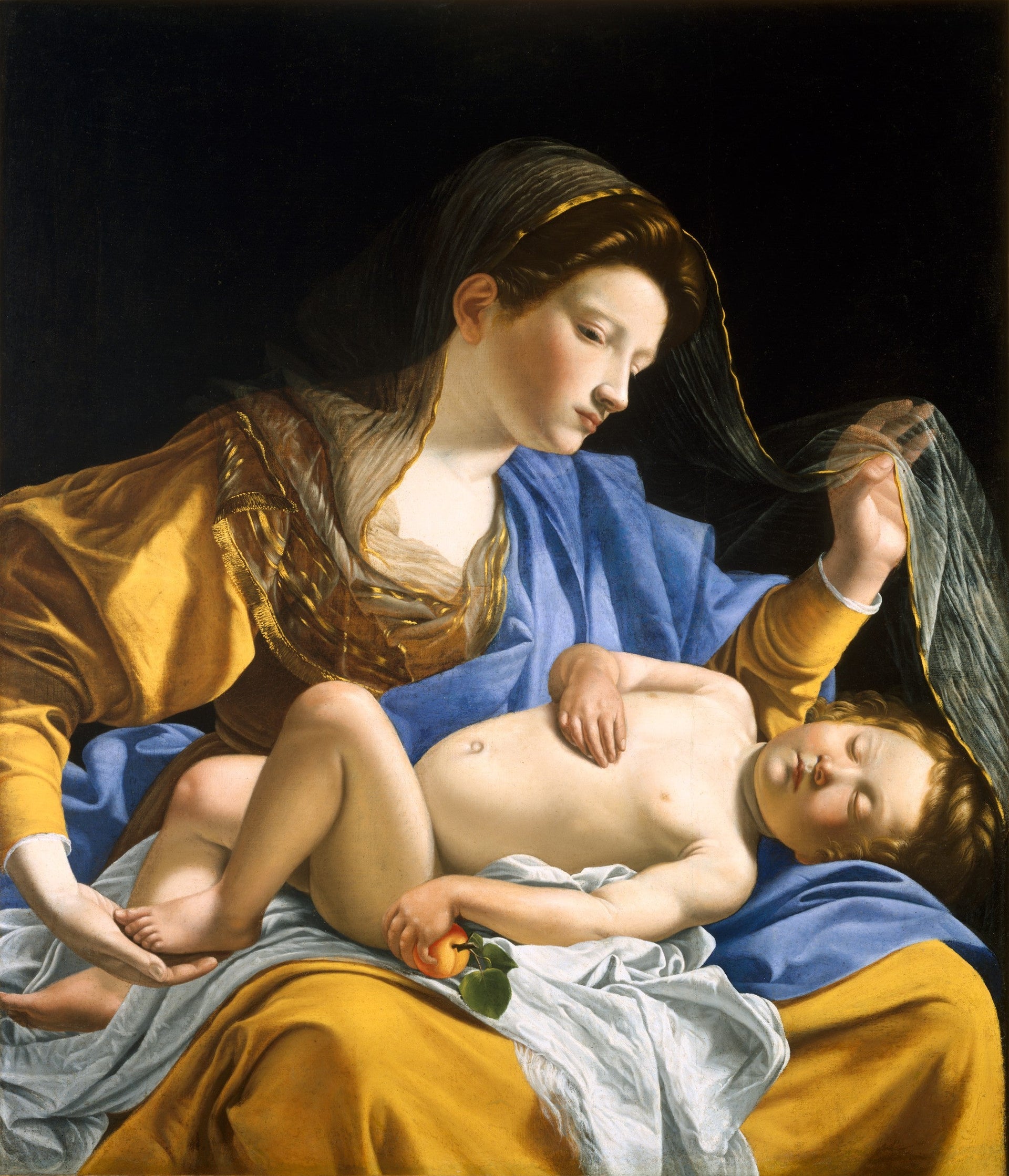 La Vierge avec l'Enfant Jésus endormi - Orazio Gentileschi image 1 copie de tableau peinte à la main