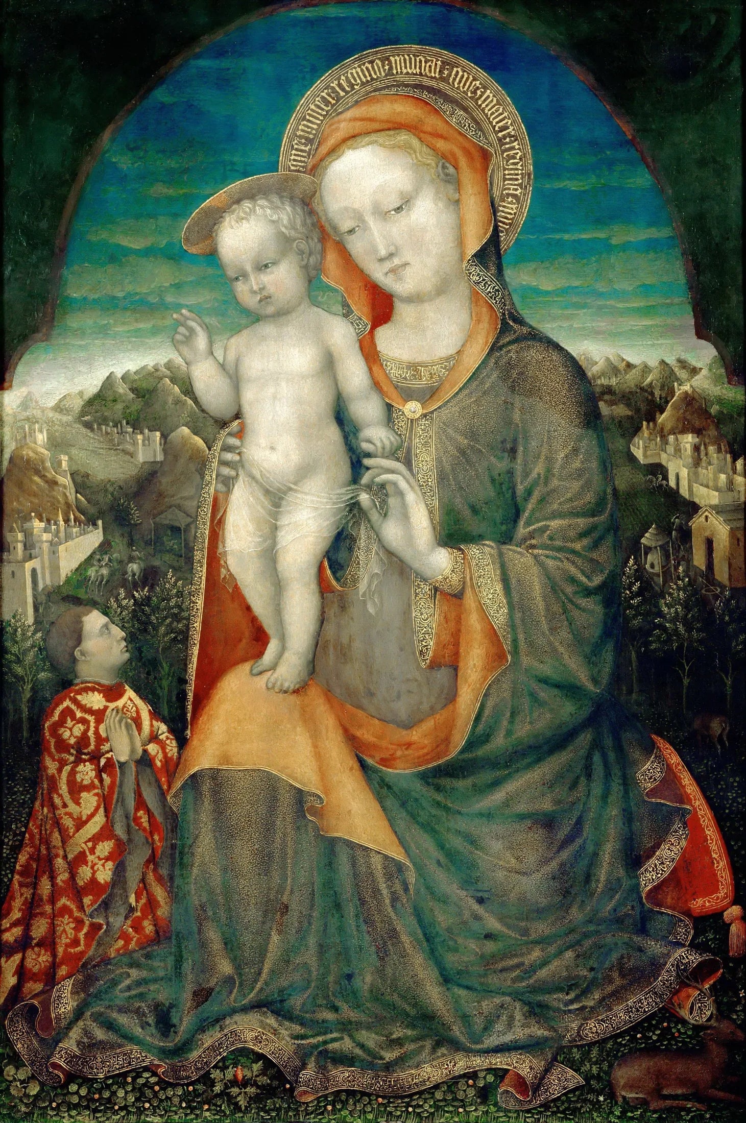 La Vierge d'humilité adorée par un prince de la maison d'Este - Iacopo Bellini image 1 copie de tableau peinte à la main
