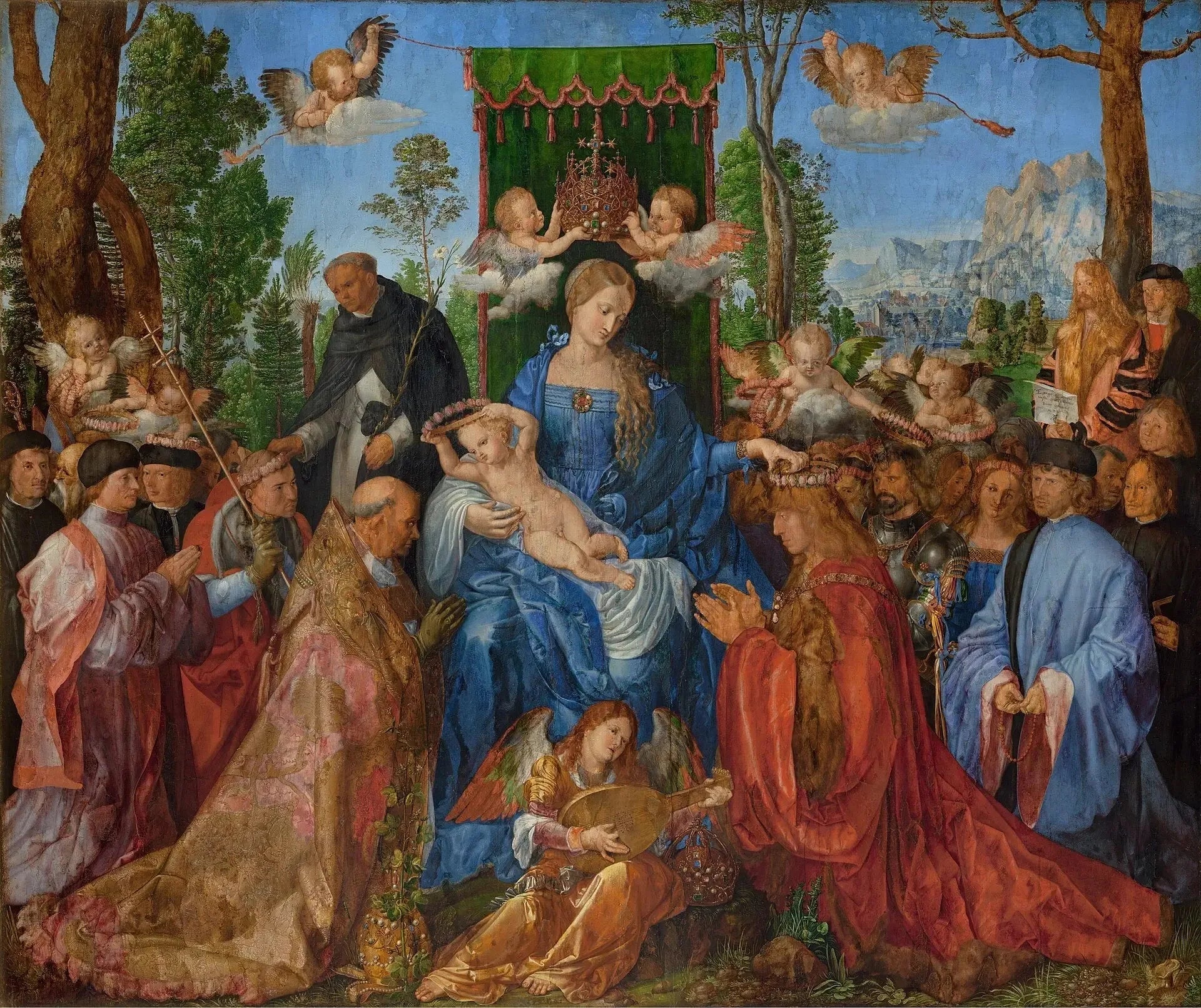 La Vierge de la fête du Rosaire - Albrecht Dürer image 1 reproduction de peinture à l’huile