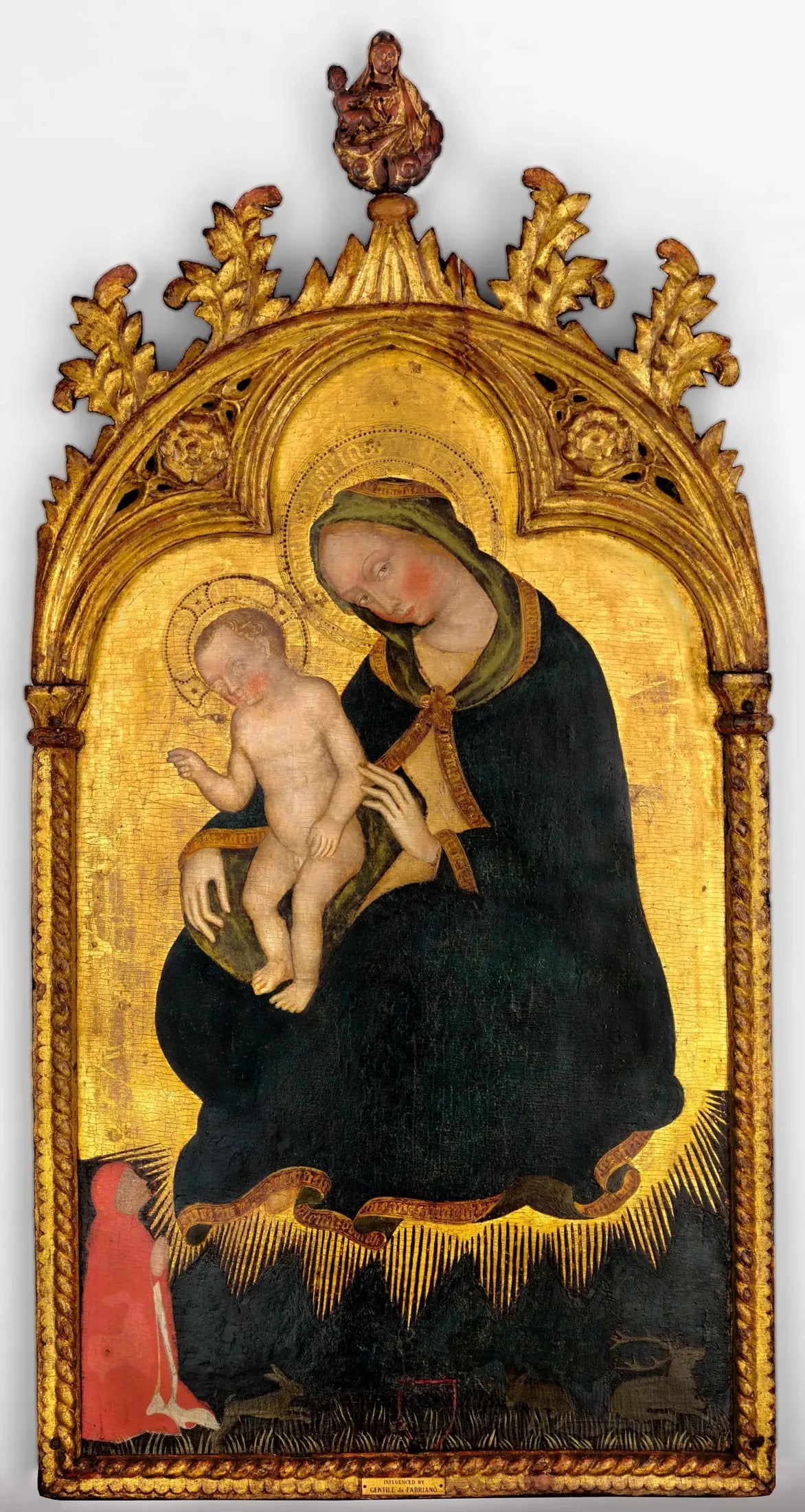 La Vierge de l'Humilité, avec un donateur - Gentile da Fabriano image 1 copie peinte à la main à l’huile