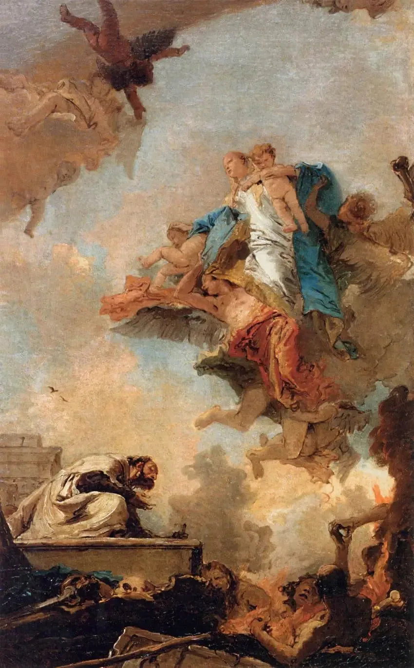 La Vierge du Carmel apparaissant à Saint Simon Stock - Giovanni Battista Tiepolo image 1 copie peinte à la main à l’huile