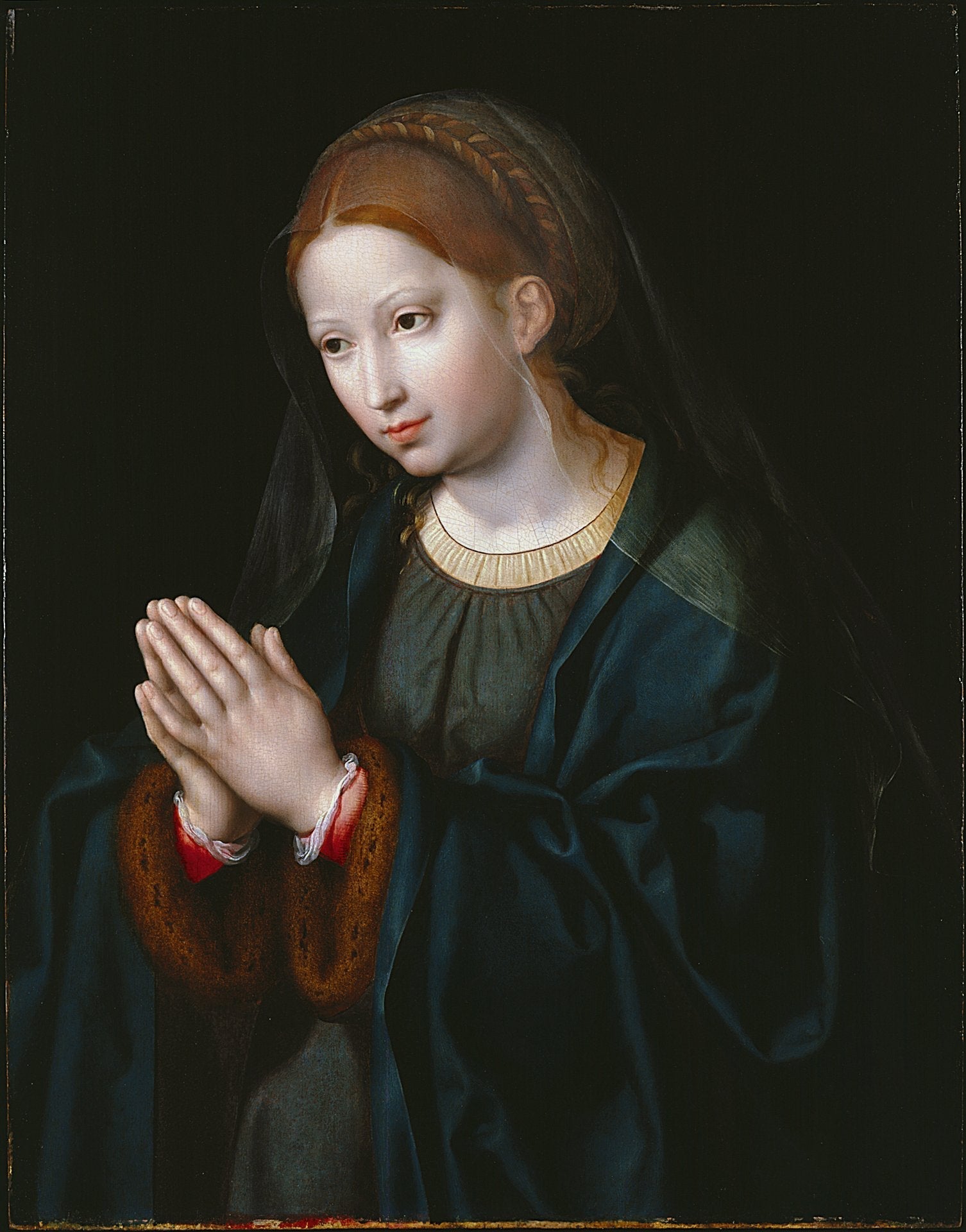 La Vierge en prière - Joos van Cleve image 1 reproduction artisanale de tableau