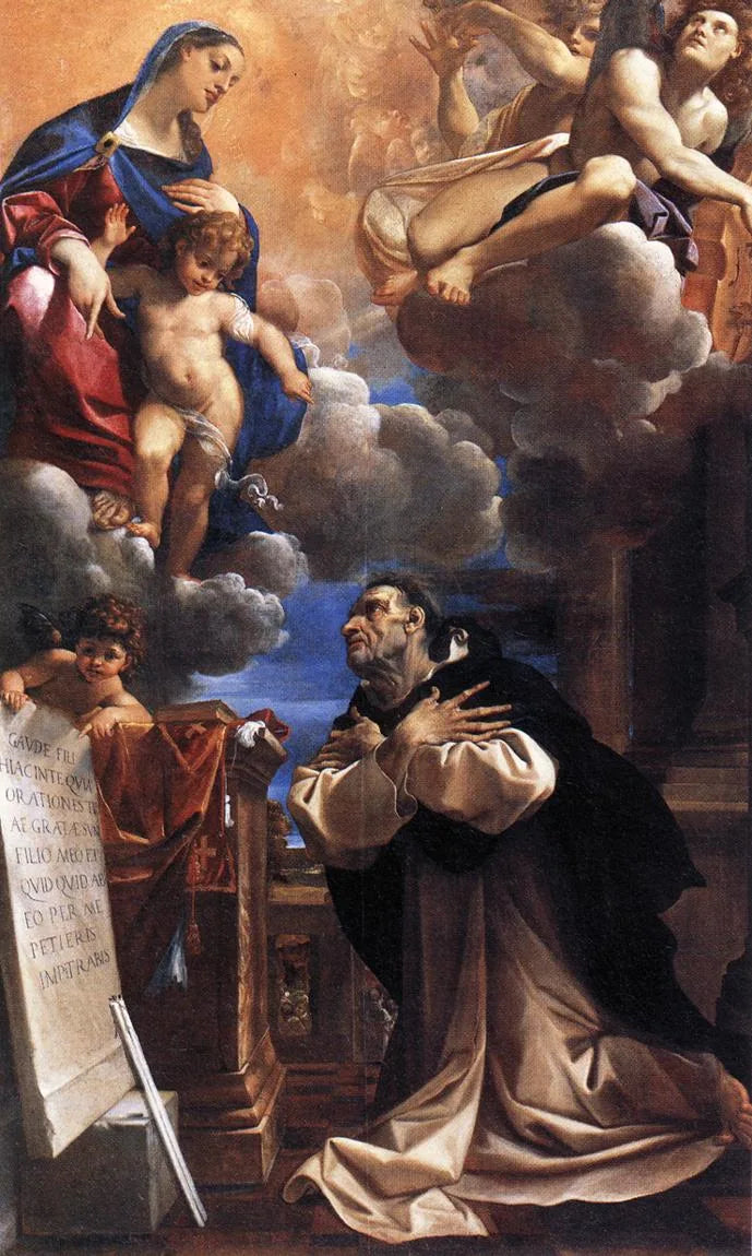 La Vierge et l'Enfant apparaissant à Saint Hyacinthe - Ludovico Carracci image 1 tableau peint à l’huile sur toile