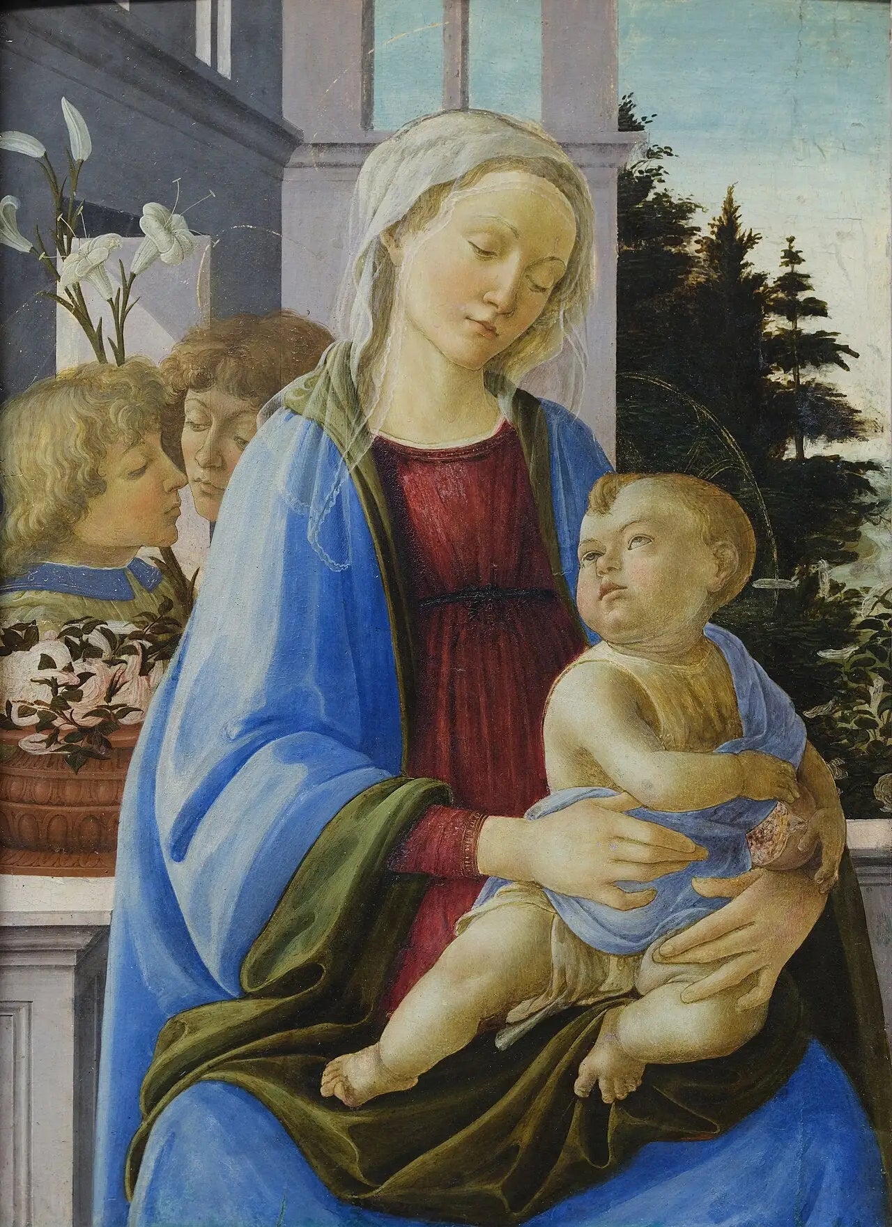 La Vierge et l'Enfant avec deux anges - Filippino Lippi image 1 tableau peint à l’huile sur toile