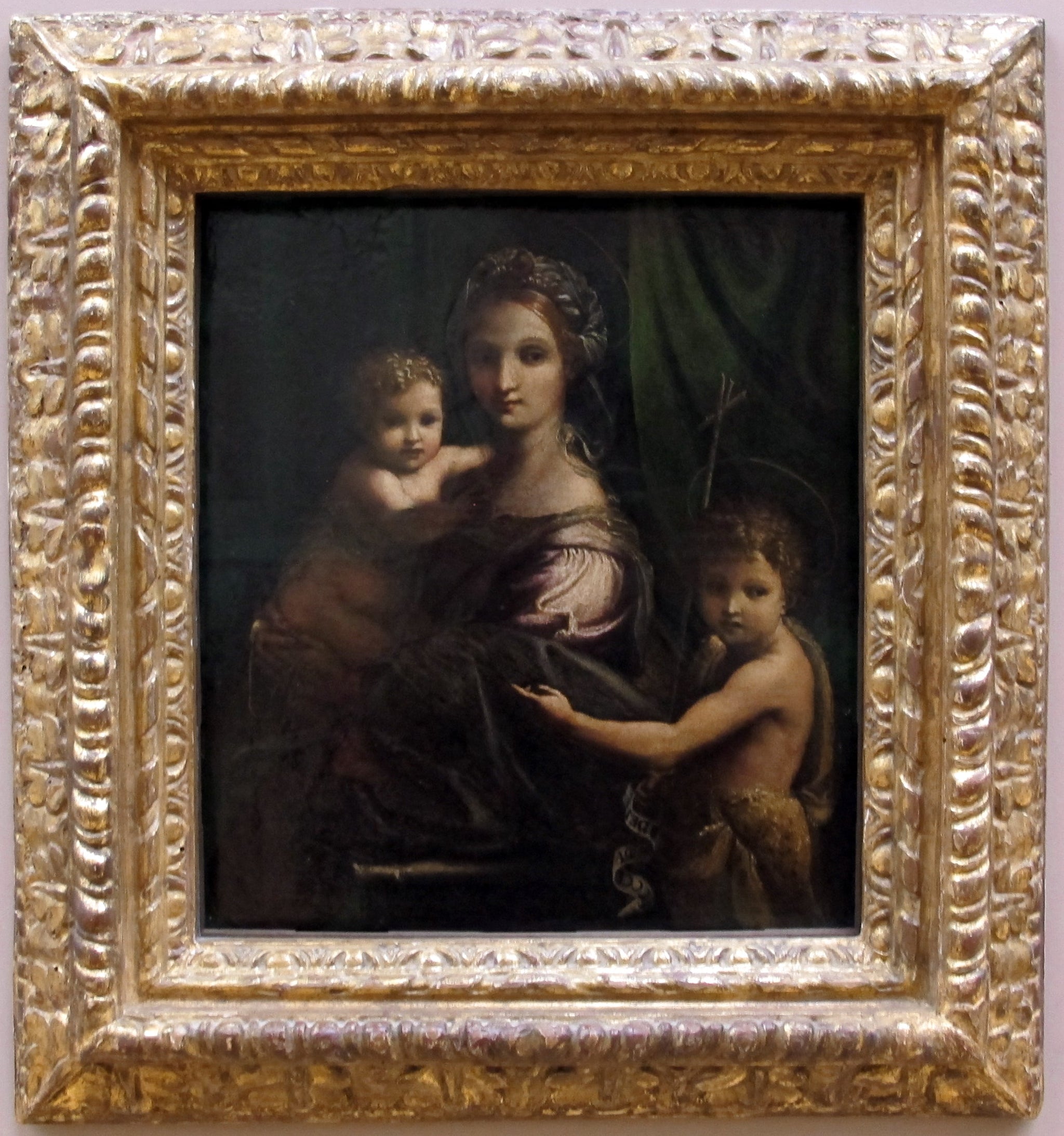 La Vierge et l'Enfant avec le petit saint Jean - Giulio Romano image 1 tableau peint à l’huile sur toile