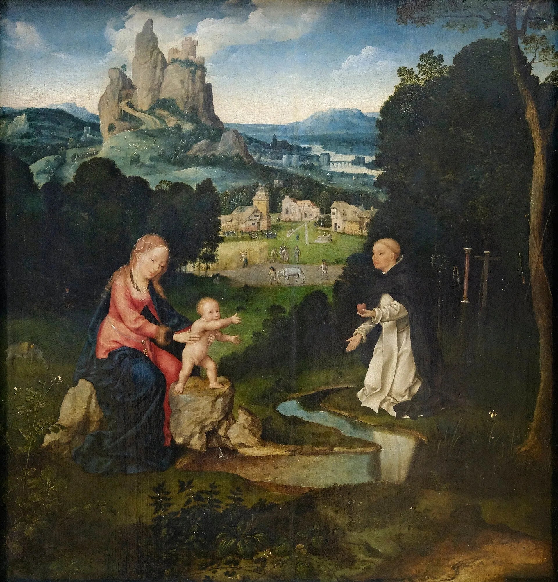 La Vierge et l'Enfant avec un dominicain offrant son cœur - Joos van Cleve image 1 reproduction réalisée par Alpha Reproduction