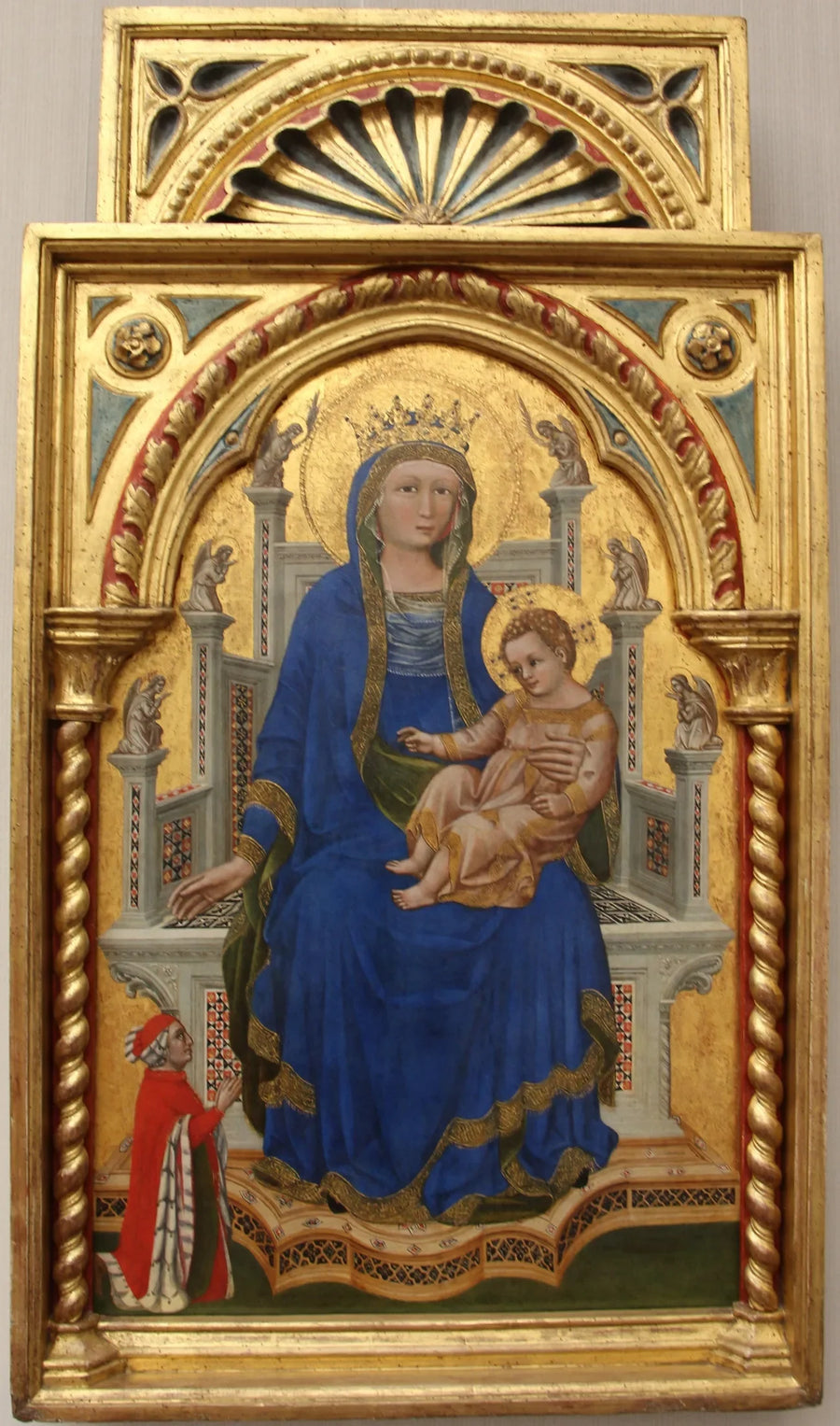 La Vierge et l'Enfant bénissant trônant avec un donateur - Guariento di Arpo image 1 reproduction artisanale de tableau