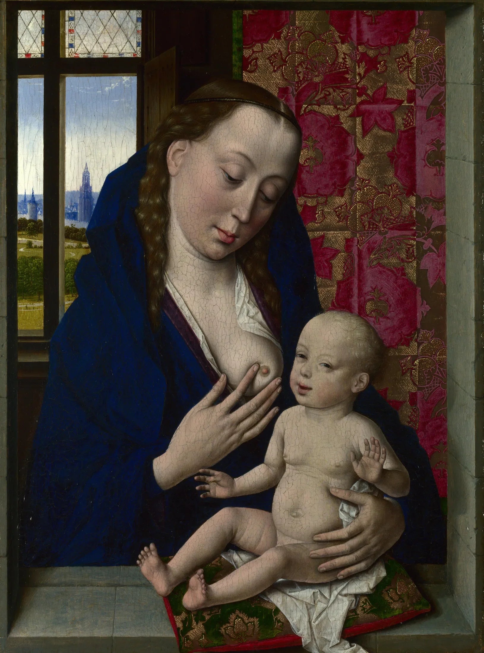 La Vierge et l'Enfant - Dirk Bouts image 1 copie de tableau peinte à la main