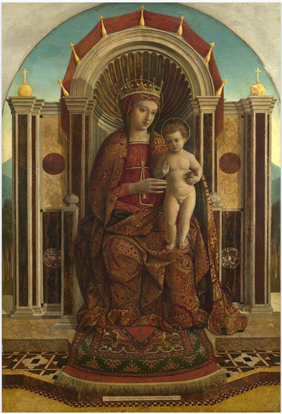 La Vierge et l'Enfant en majesté - Gentile Bellini image 1 copie peinte à la main à l’huile