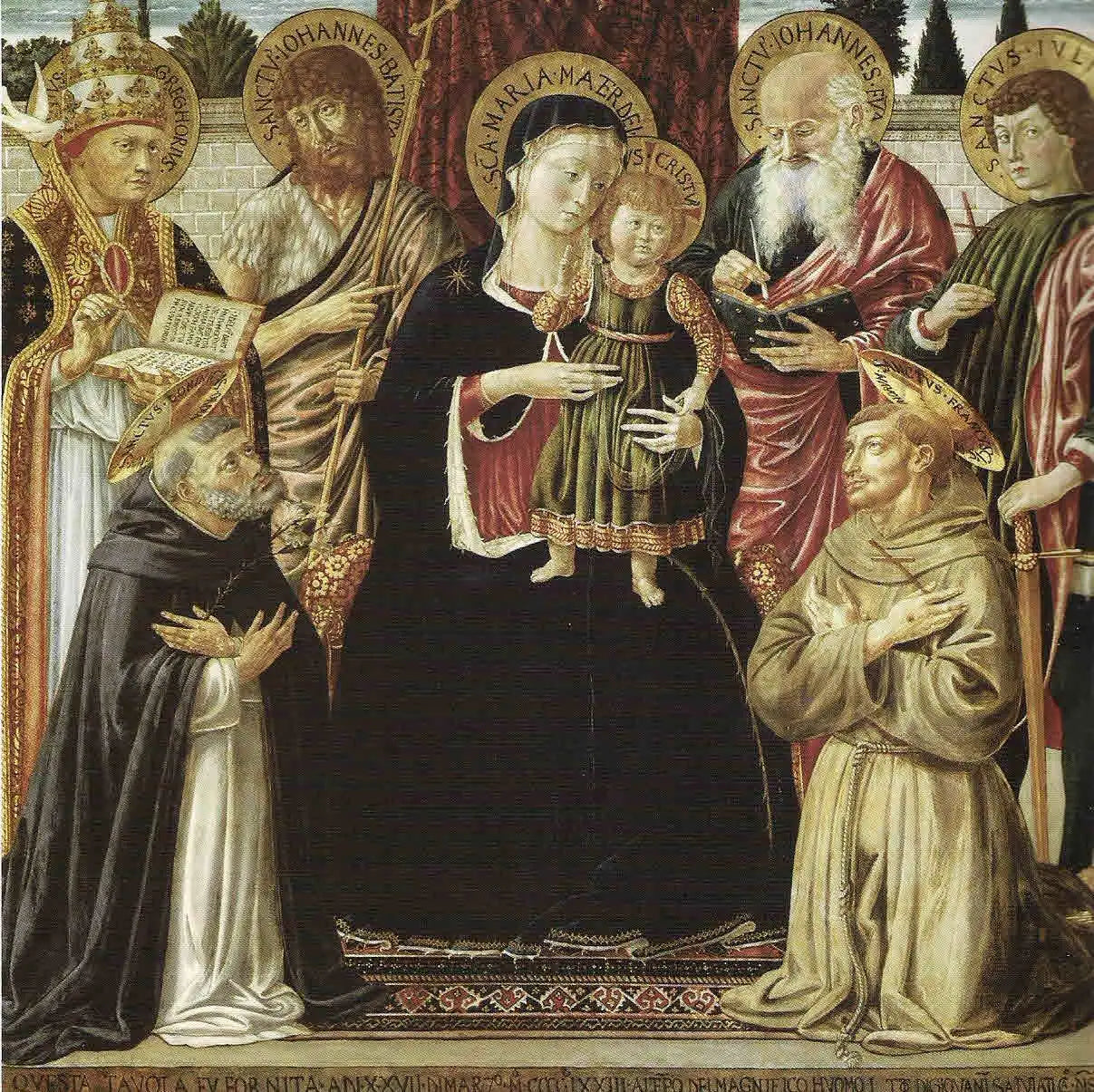 La Vierge et l'Enfant entourés de saints - Benozzo Gozzoli image 1 reproduction de peinture à l’huile
