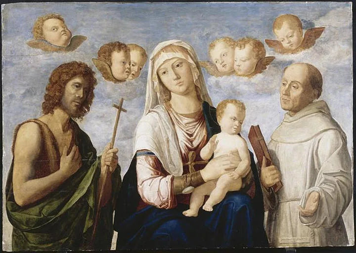 La Vierge et l'Enfant entre saint Jean Baptiste et saint François - Cima da Conegliano image 1 reproduction artisanale de tableau