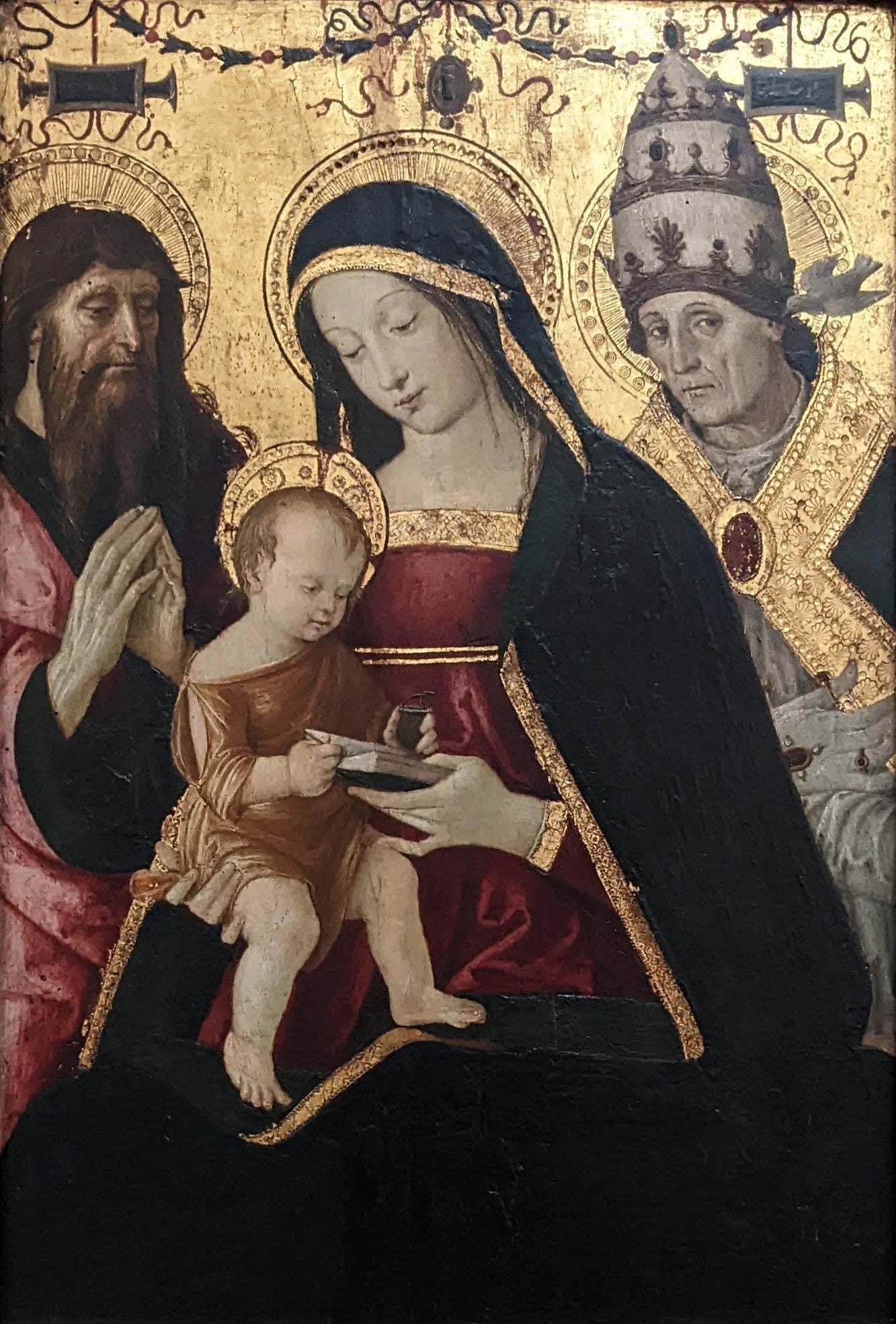 La Vierge et l'Enfant entre saint Jérôme et saint Grégoire le grand - Pinturicchio image 1 copie de tableau peinte à la main