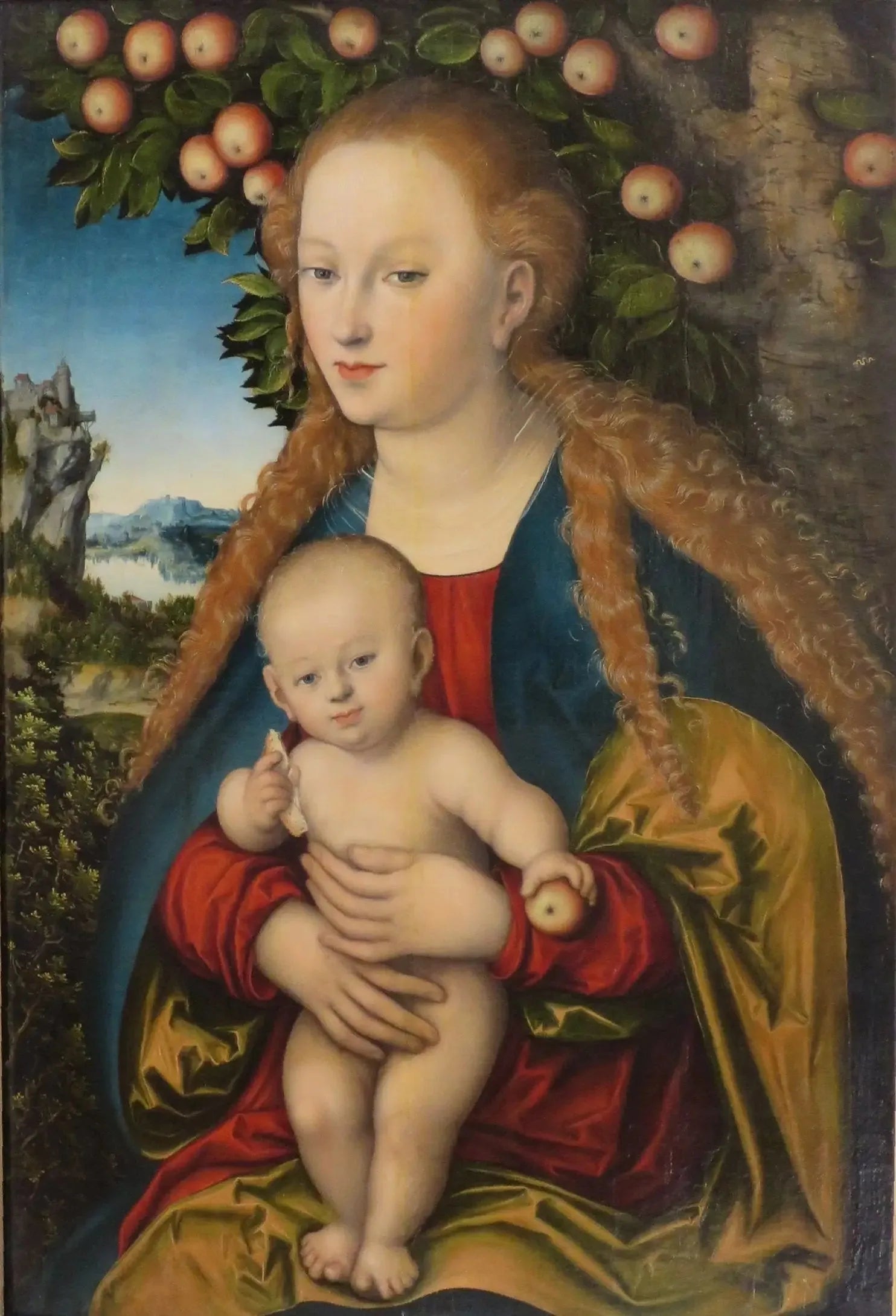 La Vierge et l'Enfant Jésus sous le pommier - Lucas Cranach the Elder image 1 reproduction de peinture à l’huile