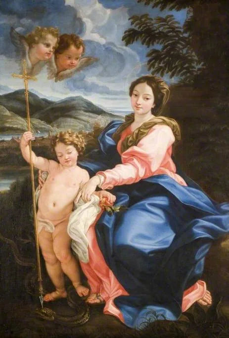 La Vierge et l'Enfant perçant la tête du serpent - Giovanni Battista Gaulli image 1 reproduction artisanale de tableau