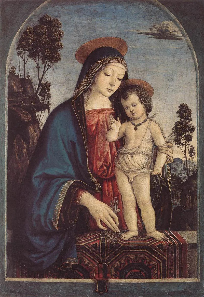 La Vierge et l'Enfant - Pinturicchio image 1 reproduction artisanale de tableau
