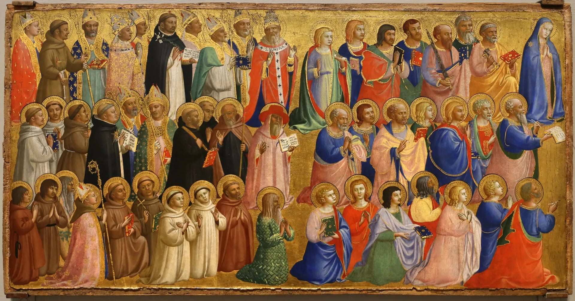 La Vierge Marie avec les apôtres et d'autres saints - Fra Angelico image 1 tableau peint à l’huile sur toile