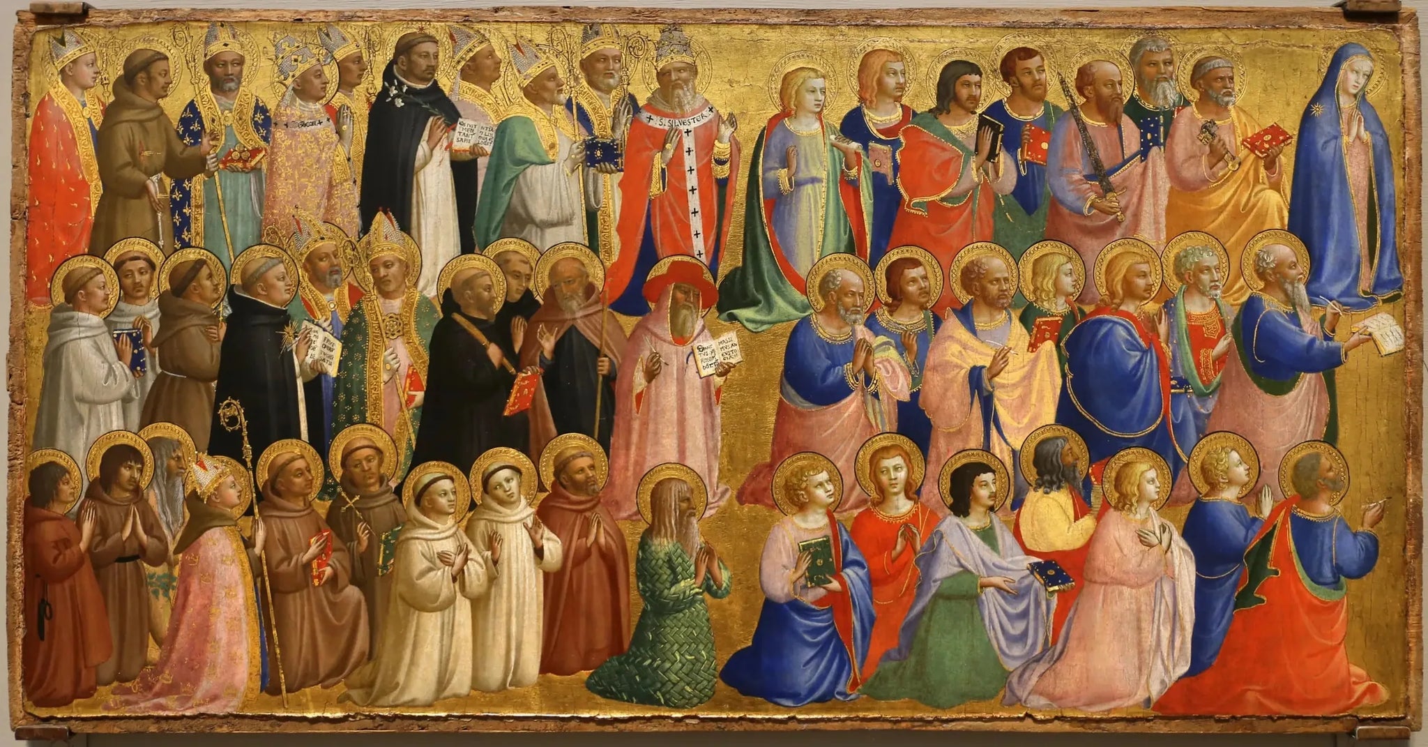 La Vierge Marie avec les apôtres et d'autres saints - Fra Angelico image 1 tableau peint à l’huile sur toile