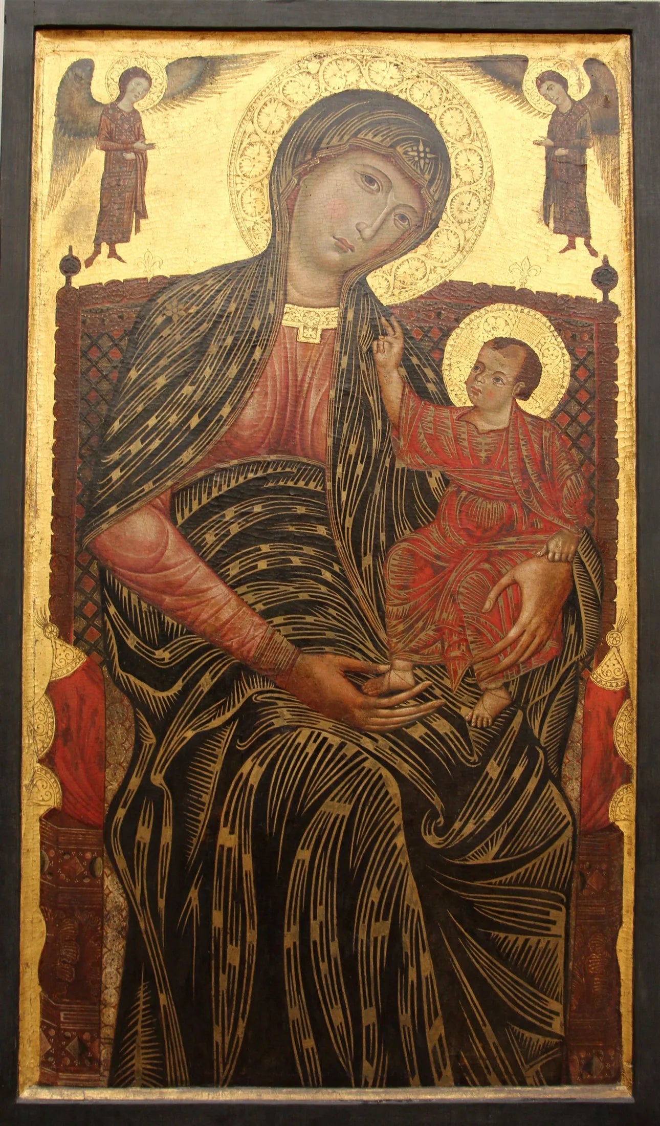 La Vierge Marie trônant avec deux anges - Master of the Magdalen image 1 reproduction réalisée par Alpha Reproduction