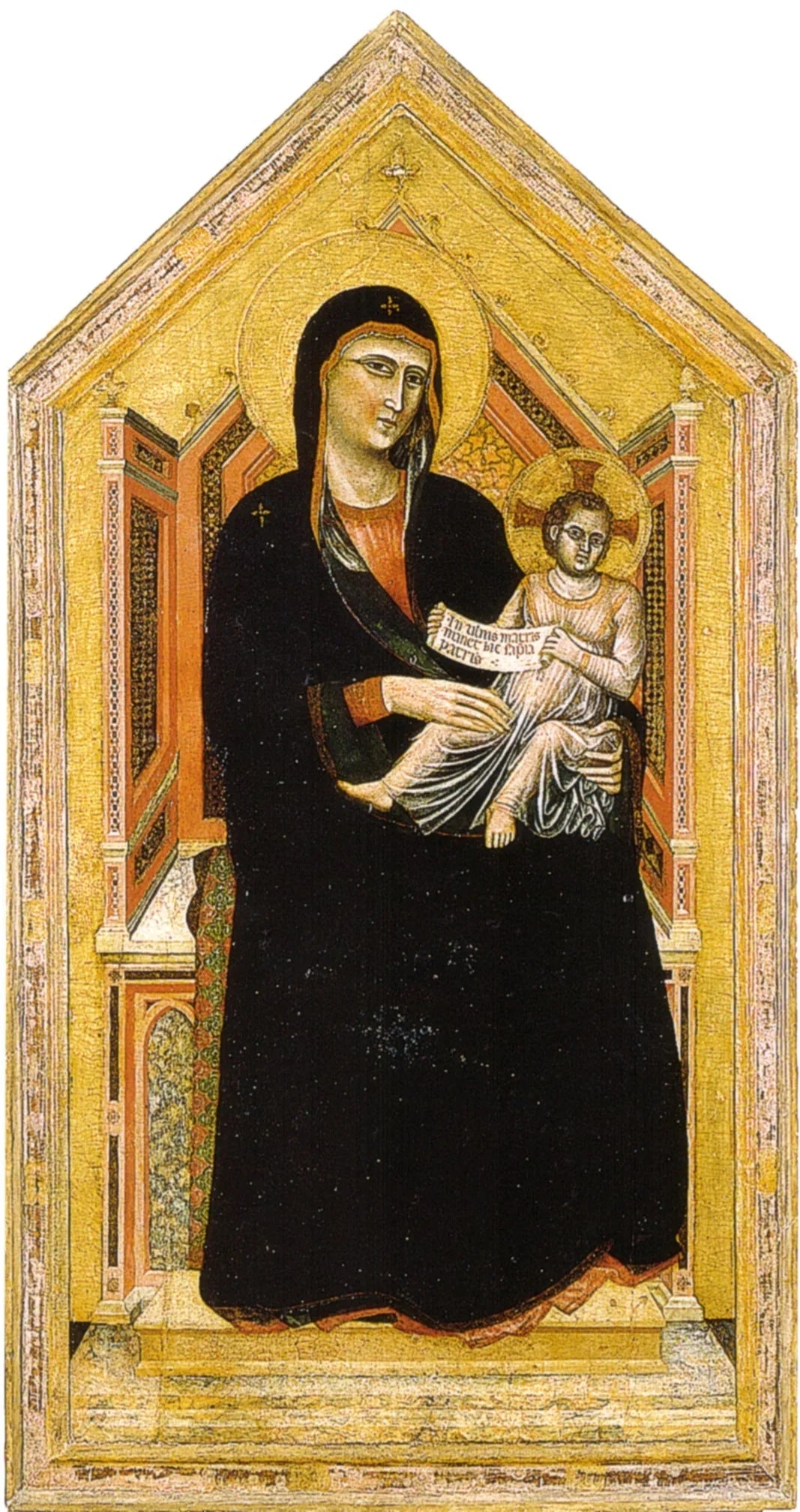 La Vierge Marie trônant avec un enfant - Master of Saint Cecilia image 1 reproduction artisanale de tableau