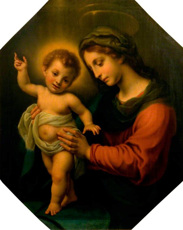 La Vierge tenant l'Enfant debout - Carlo Dolci image 1 reproduction d’œuvre d’art à l’huile
