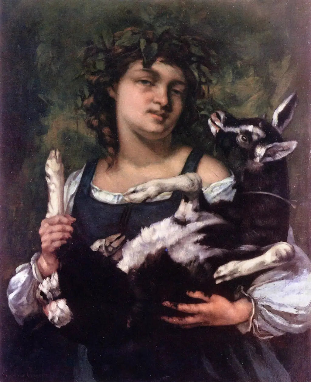 La Villageoise au chevreau - Gustave Courbet image 1 copie peinte à la main à l’huile