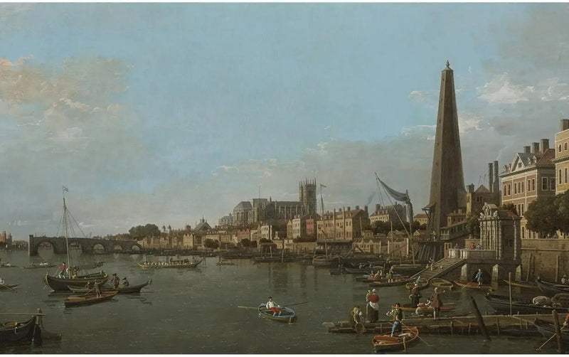 La ville de Westminster depuis la Tamise, près de la York Water Gate - Canaletto
