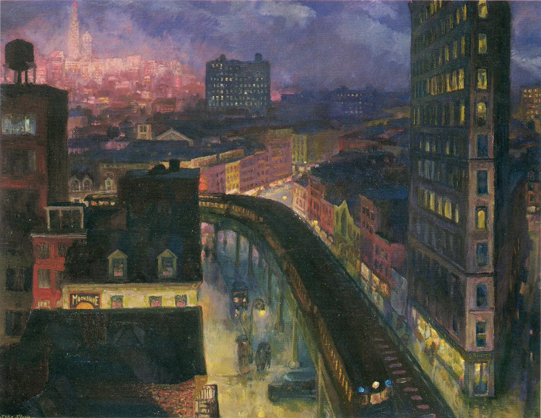 La ville depuis Greenwich Village - John Sloan image 1 copie de tableau peinte à la main