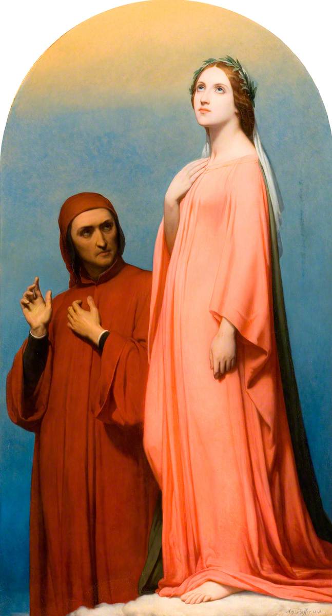 La Vision, Dante et Béatrice - Ary Scheffer image 1 reproduction de peinture à l’huile