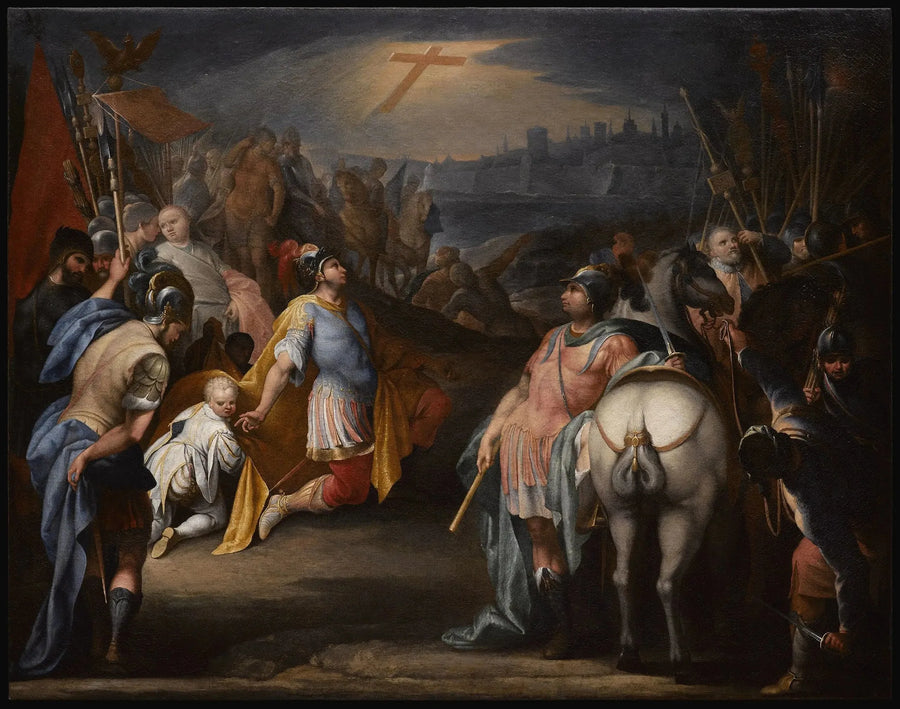 La Vision de Constantin - Jacob Bunel image 1 reproduction artisanale de tableau