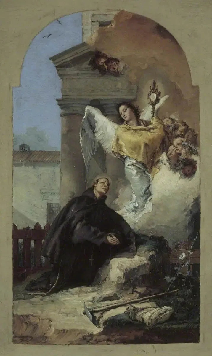 La vision de l'Eucharistie de saint Pascal Baylon - Giovanni Battista Tiepolo image 1 reproduction de peinture à l’huile