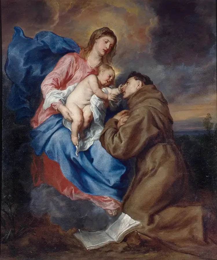 La vision de saint Antoine de Padoue, vers 1629 - Antoine van Dyck image 1 reproduction artisanale de tableau