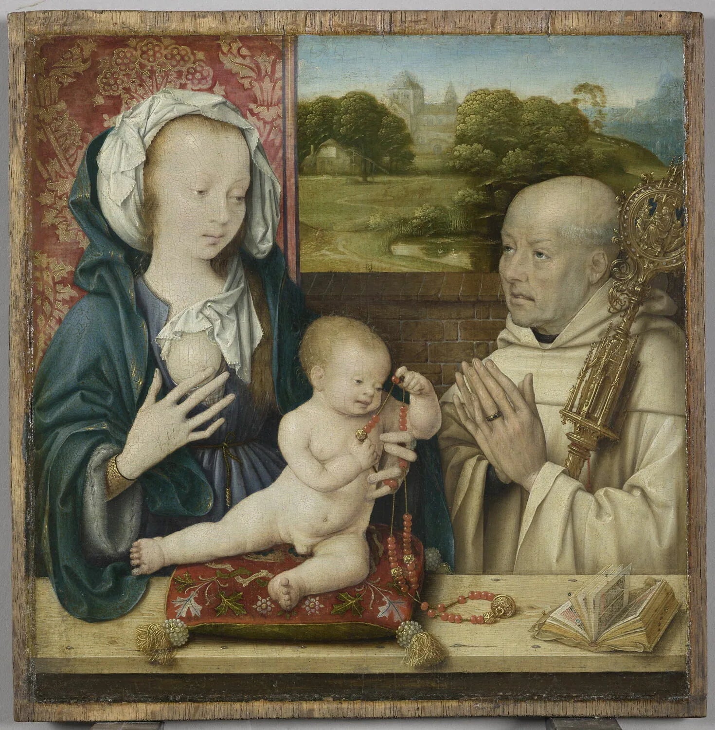 La Vision de saint Bernard - Joos van Cleve image 1 reproduction de peinture à l’huile