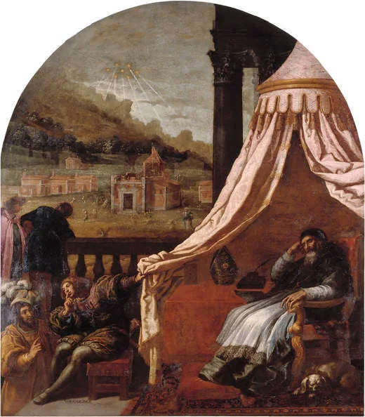 La vision de saint Hugo, évêque de Grenoble - Vincenzo Carducci image 1 tableau peint à l’huile sur toile