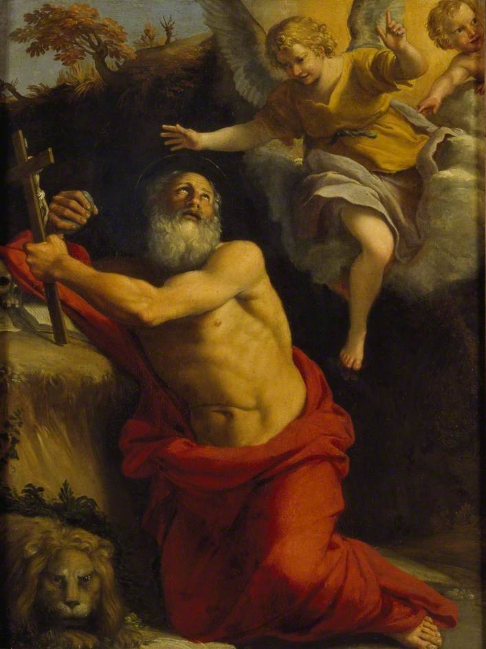 La vision de saint Jérôme - Domenichino image 1 tableau peint à l’huile sur toile