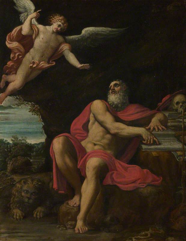 La vision de saint Jérôme - Domenichino image 1 copie peinte à la main à l’huile