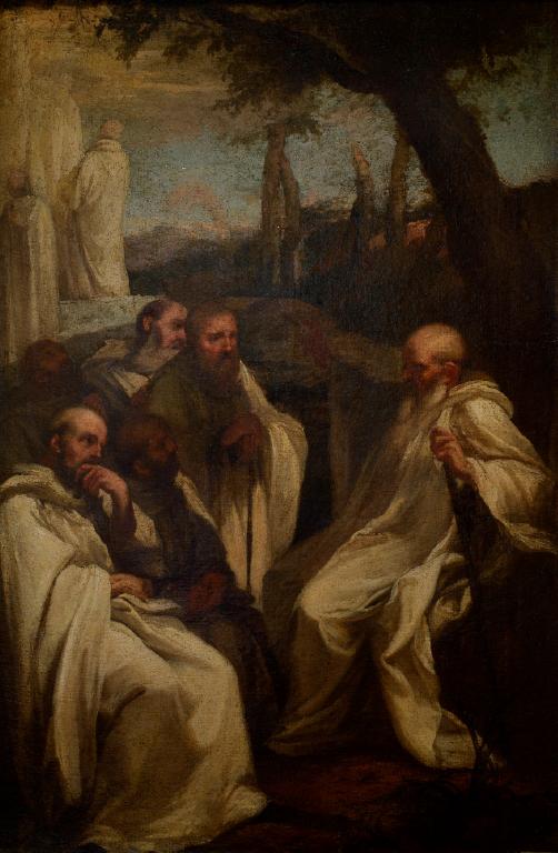La vision de saint Romuald - Andrea Sacchi image 1 copie peinte à la main à l’huile