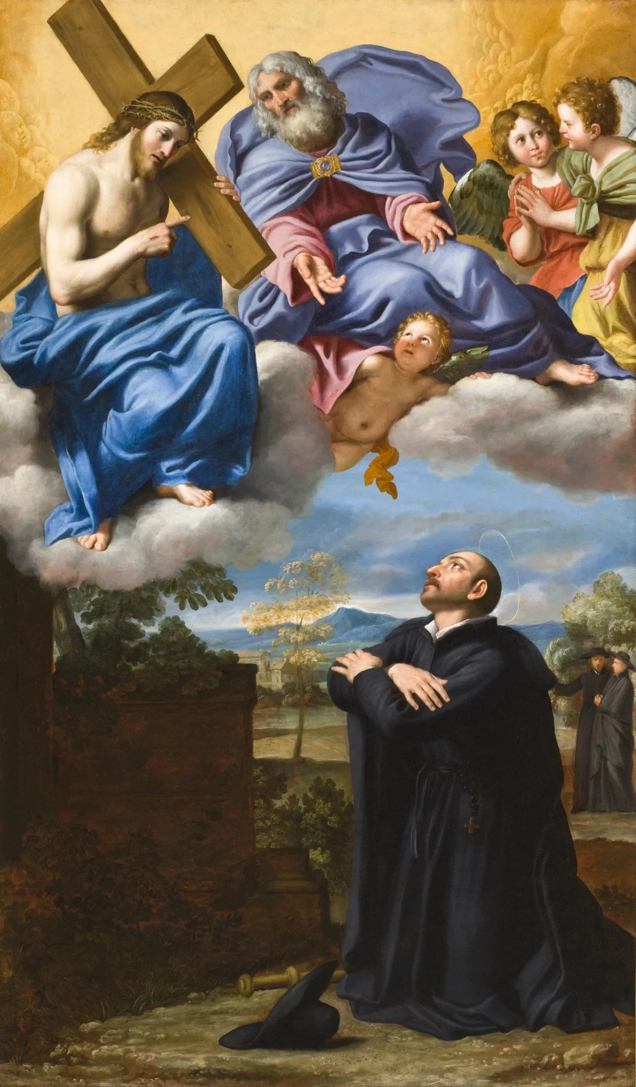 La vision du Christ et de Dieu le Père de saint Ignace de Loyola à La Storta - Domenichino image 1 reproduction d’œuvre d’art à l’huile